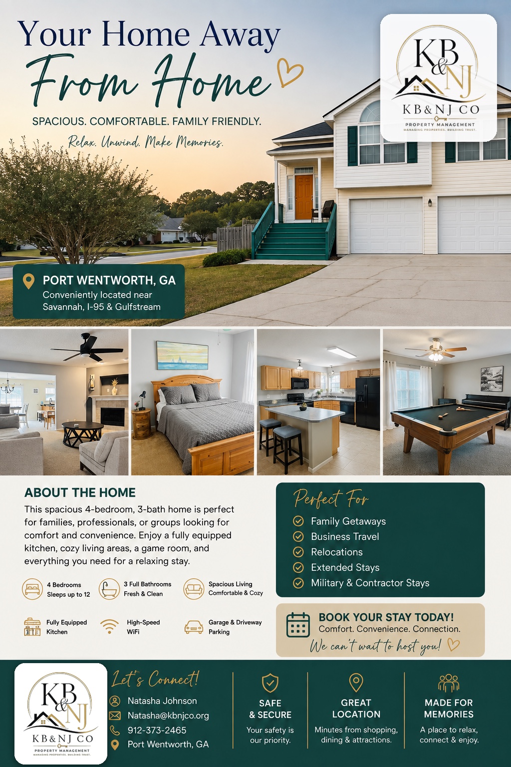 Two-story Port Wentworth residence managed by KB and NJ Company